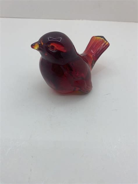 red glass cardinal bird for sale eBay