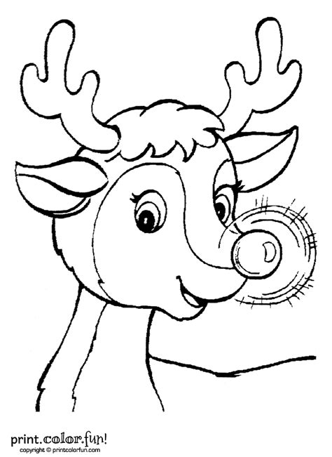Red Nosed Christmas Reindeer Rudolph Coloring Page Rudolph The Red Nosed Reindeer Printables - Rudolph The Red Nosed Reindeer Printables