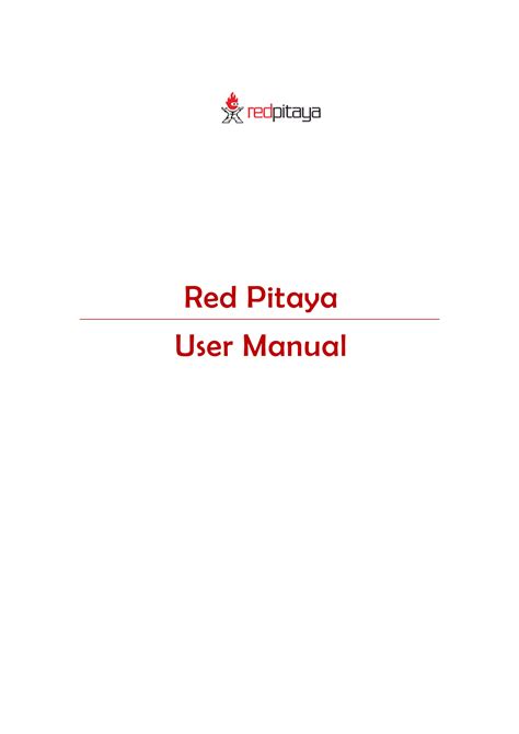 Red Pitaya User Manual Electrocomponents