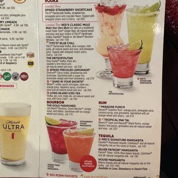 Red Robin Drink Menu