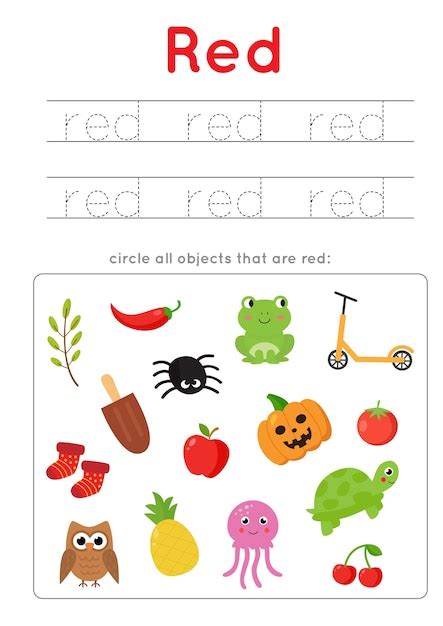 Red Worksheets For Preschool   Circle The Red Things Preschool Color Worksheets - Red Worksheets For Preschool