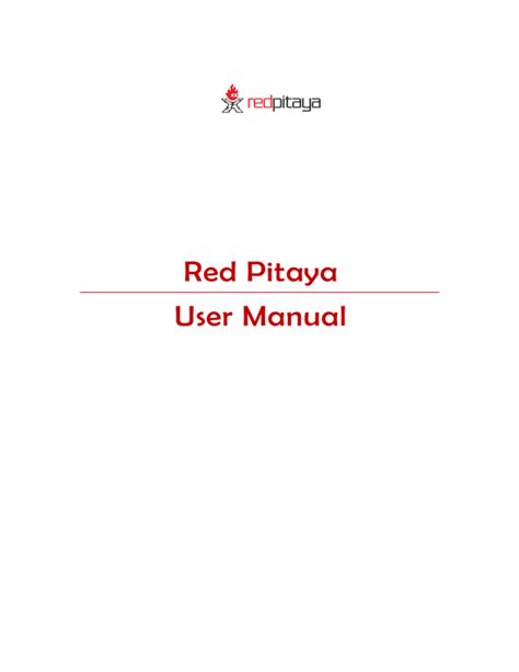Full Download Red Pitaya User Manual Electrocomponents 