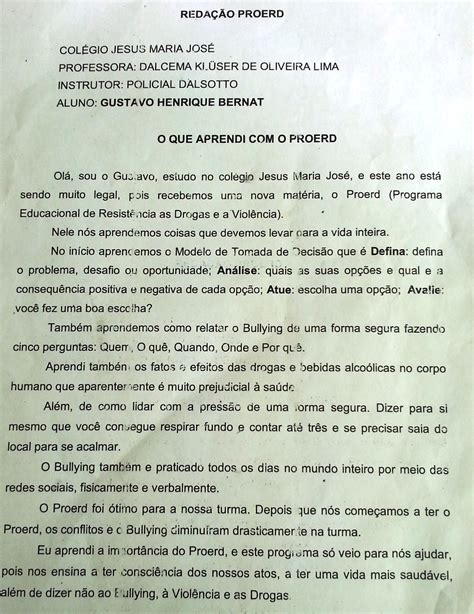 Redacao Do Proerd