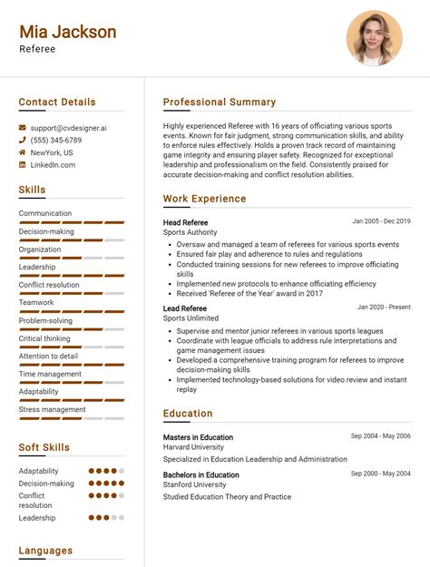 referee autobiography example