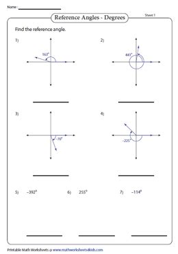 Reference Angles And Coterminal Angles Worksheets Math Worksheets Coterminal Angles Worksheet With Answers - Coterminal Angles Worksheet With Answers