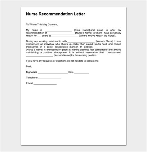Reference Letter For Nurses