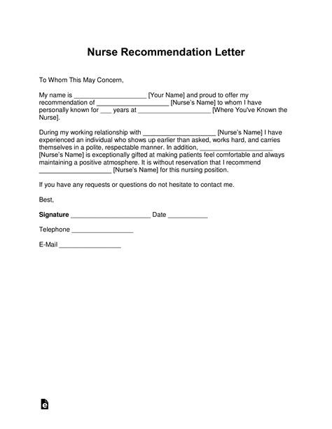 Reference Letter Nurse
