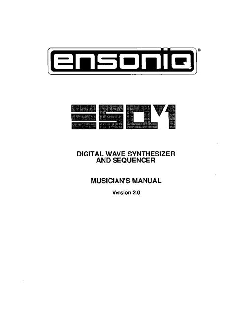 Reference Manual Ensoniq