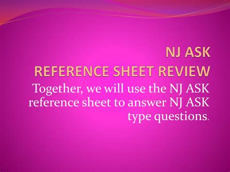 Reference Sheet Nj Ask 2014 Grade 5