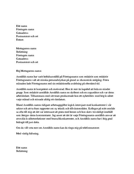 referensbrev exempel