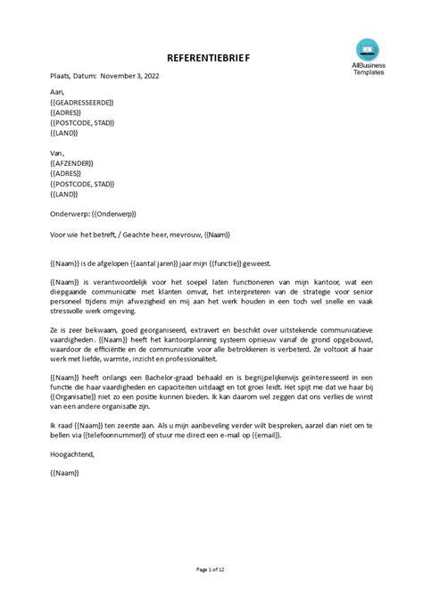 referentiebrief