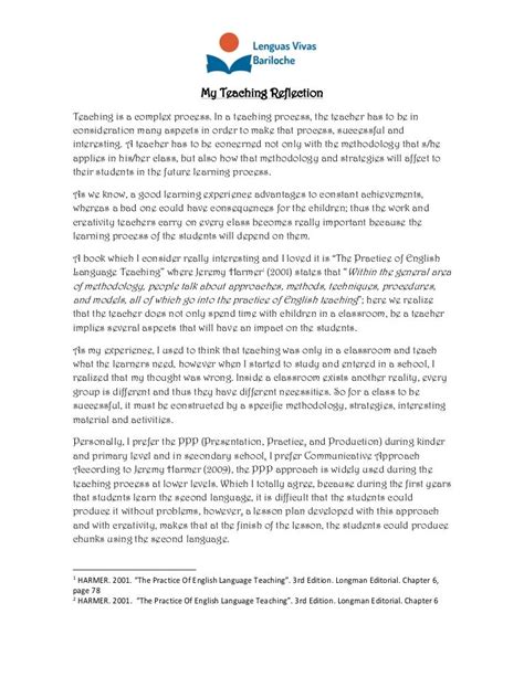Reflection On My Teaching