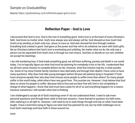 Read Reflection Paper God 