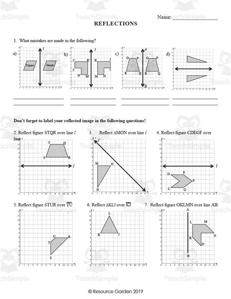 reflections homework practice answers grade 5