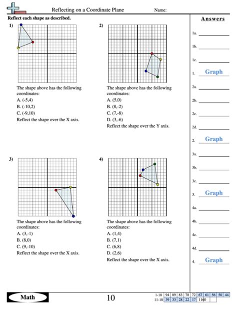 Reflections In A Coordinate Plane Worksheets Kiddy Math Reflections On The Coordinate Plane Worksheet - Reflections On The Coordinate Plane Worksheet