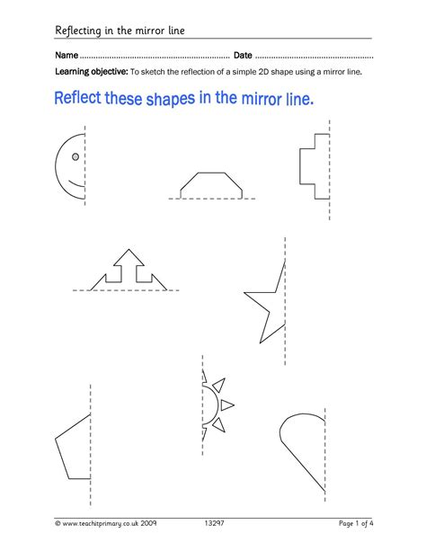 Reflections In A Mirror Line Worksheet Teacher Made Kindergarten Mirror Image Worksheet - Kindergarten Mirror Image Worksheet