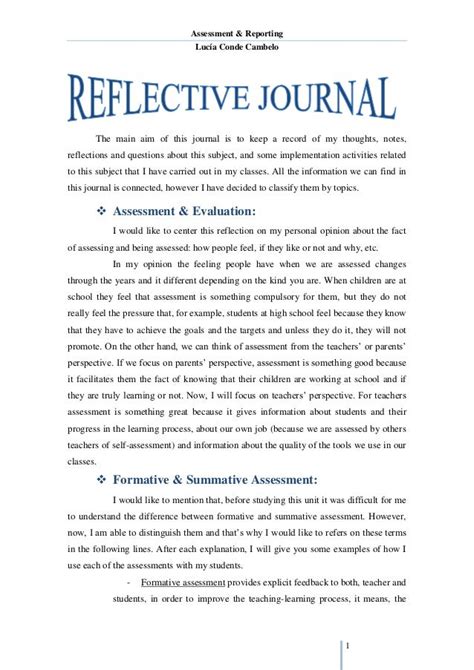 Read Reflective Journal Example Apa Format 