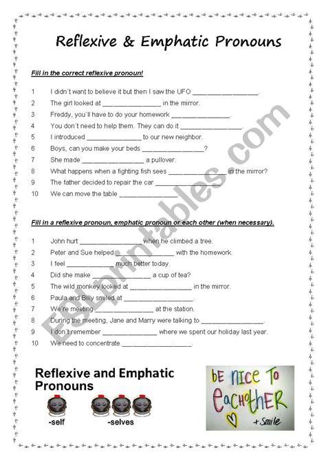 Reflexive Or Emphatic Pronouns Worksheet For Class 6 Reflexive Pronoun Worksheet Grade 6 - Reflexive Pronoun Worksheet Grade 6
