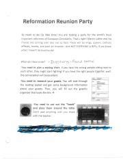 Reformation Dinner Party Seating Chart