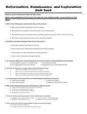 Read Online Reformation Renaissance And Exploration Unit Test 