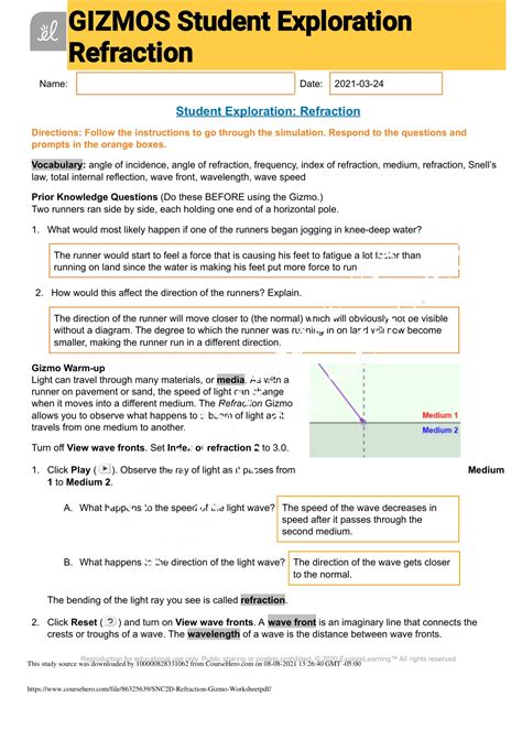 Refraction Gizmos