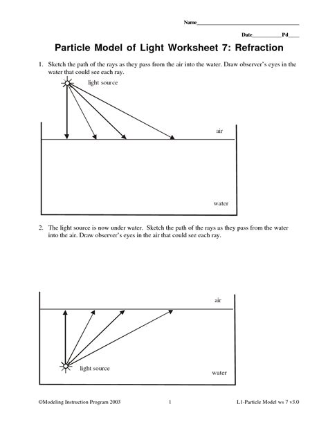 Refraction Of Light Worksheet   Light And Refraction Worksheets K12 Workbook - Refraction Of Light Worksheet