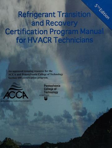 Refrigerant Transition Recovery Certification Program Manual For Technicians Delmars Test Preparation Series