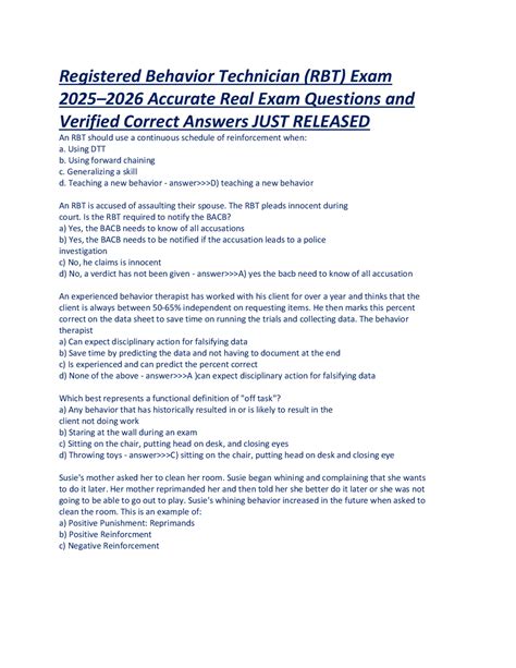 Registered Behavior Technician Exam