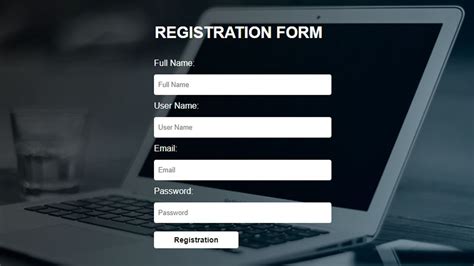 registration form templates in html
