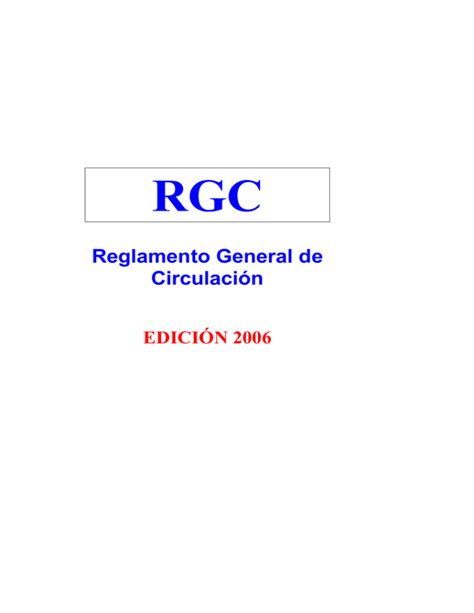 Reglament General De Circulació