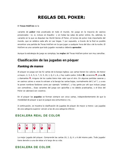 reglas de texas holdem poker pdf hcja luxembourg