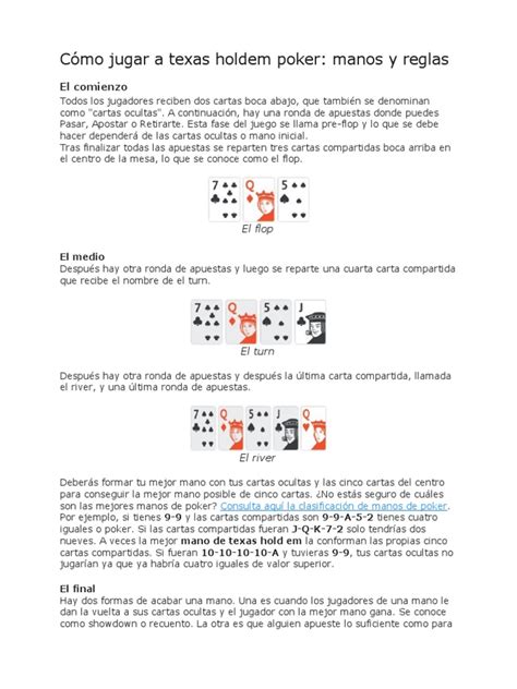 reglas de texas holdem poker pdf hduo france