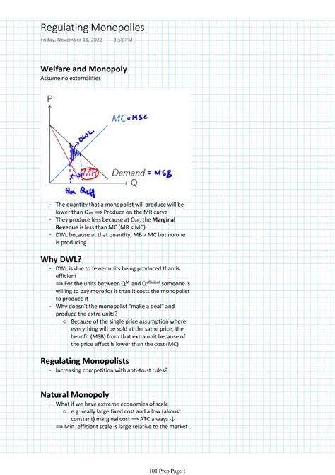 Regulating Monopoly Answer Key