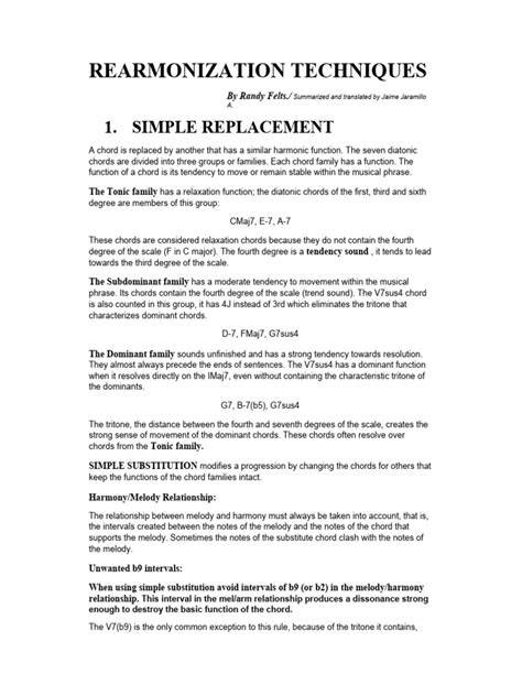 reharmonization techniques