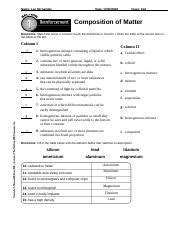 reinforcement composition of matter answer key