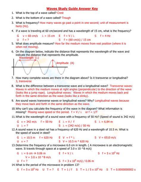 reinforcement wave properties answers key