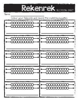 rekenrek recording sheet