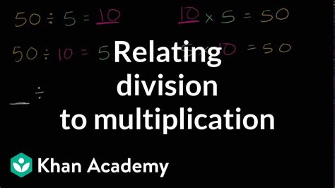 Relating Division To Multiplication Video Khan Academy Multiplication And Division - Multiplication And Division