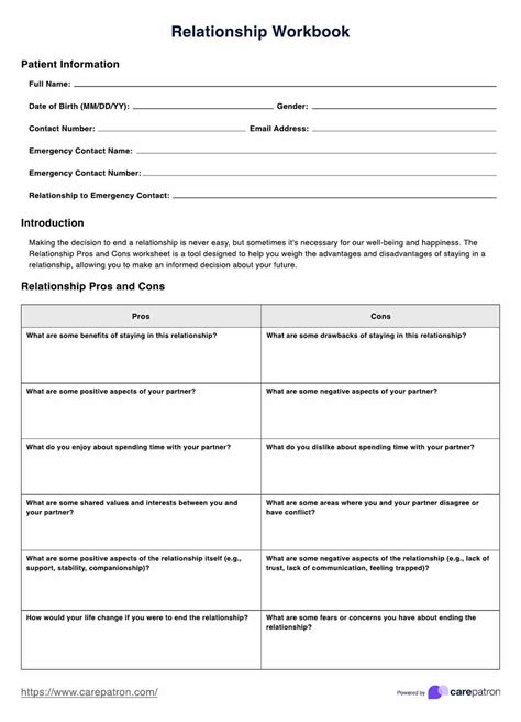Relationship Workbook For Couples Pdf