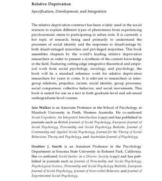 relative deprivation specification development and integration
