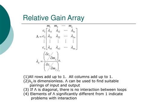Relative Gain Array