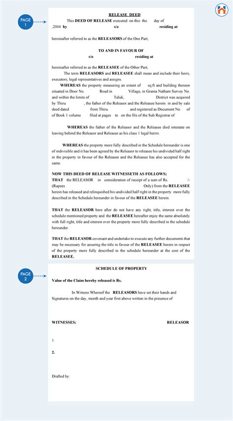 Release Deed Format