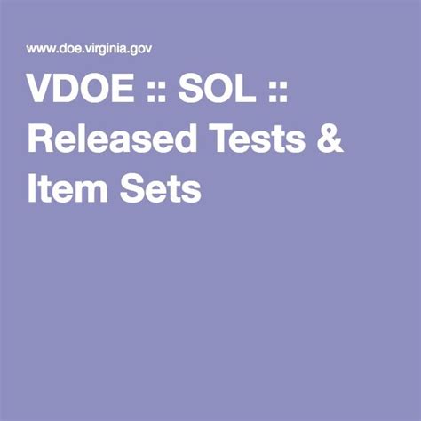 Released Tests Amp Item Sets All Subjects Virginia 8th Grade Math Sol Practice - 8th Grade Math Sol Practice
