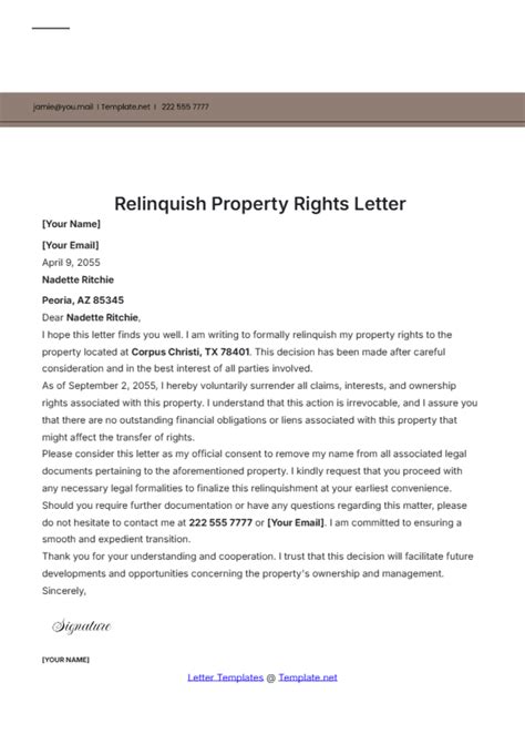 Relinquish Letter