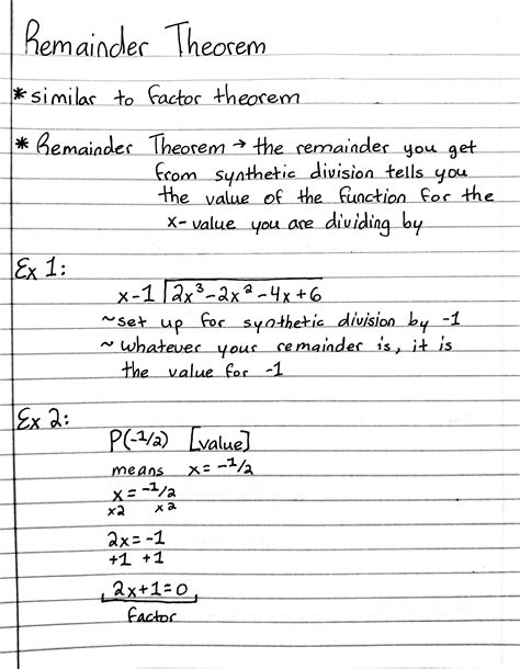 Remainder Theorem And Factor Theorem Worksheet   Remainder Theorem Problems Online Practice Tests - Remainder Theorem And Factor Theorem Worksheet