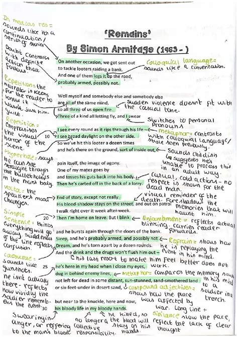 Remains Poem Analysis