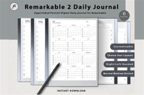 remarkable 2 template Book tracker Daily digital journal