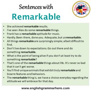 remarkable in english