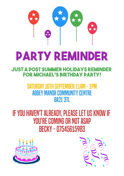 Reminder Of Party