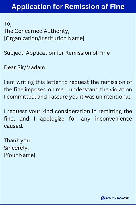 Remission Of Fine Application